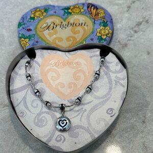 Brighton Silver and Black Heart Necklace